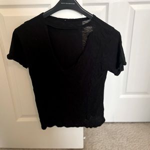 Midnight black, cutout t-shirt